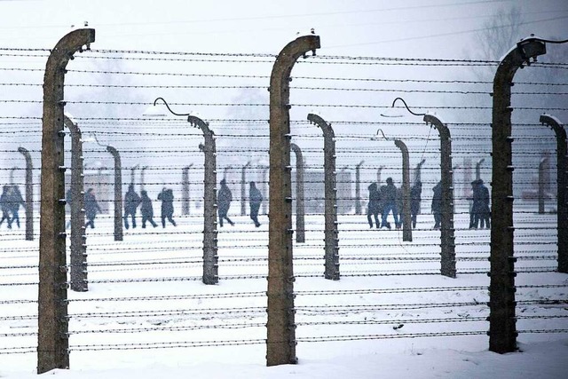 Durch Besuche im ehemaligen deutschen ... der Gedenksttte  Auschwitz-Birkenau.  | Foto: JOEL SAGET