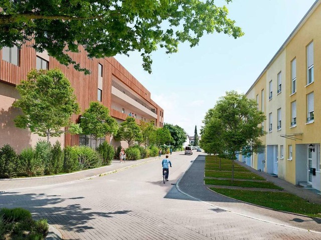 So soll das neue Brkle-Bleiche-Center...s) sollen rund 50 Wohnungen entstehen.  | Foto: Edeka Sdwest/Link3D