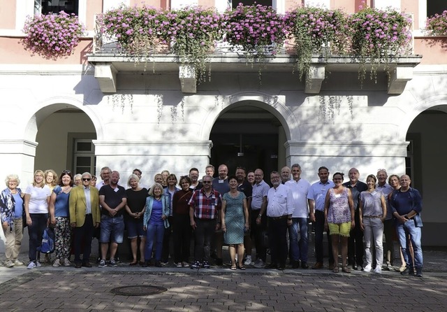 Delegationen aus den Partnerstdten waren in Schopfheim zu Gast.  | Foto: Stadt Schopfheim