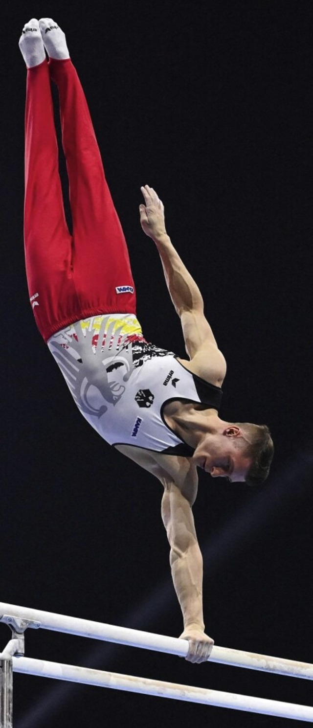 Lukas Dauser, hier bei der EM in Basel im April  2021  | Foto: FABRICE COFFRINI (AFP)