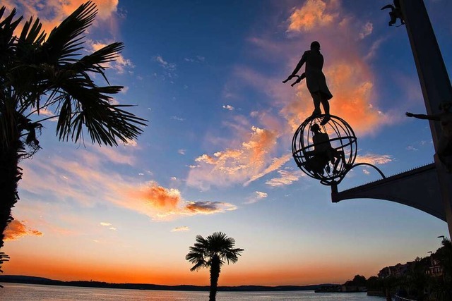 Sptsommerliche Abendstimmung im spte...mit Palmen und (zu) hohen Temperaturen  | Foto: IMAGO/bodenseebilder.de