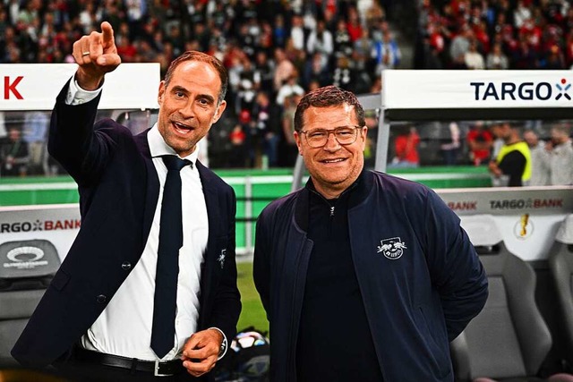 Max Eberl (r), der gefeuerte Sportvors...ff, Geschftsfhrer der Red Bull GmbH.  | Foto: Tom Weller (dpa)