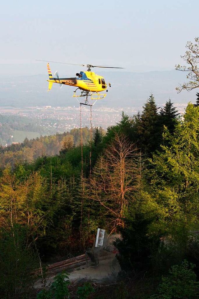 Wie hier zwischen Merzhausen und Bolls...oden durch einen Hubschrauber gekalkt.  | Foto: Silvia Faller