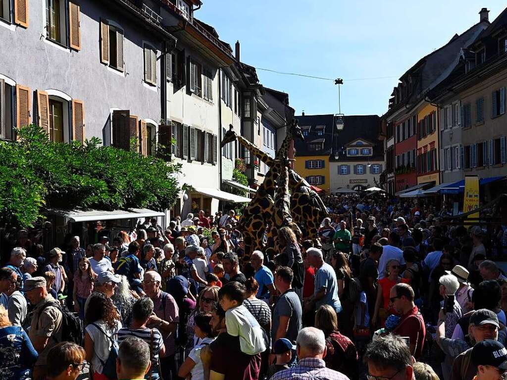 Magische Tiere, sommerliche Temperaturen: Staufen platzte beim verkaufsoffenen Sonntag aus allen Nhten.