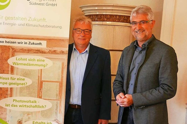 Sven Geiger und Michael Thater (von links) stellen die Wrmewendekampagne vor.  | Foto: Michael Gottstein