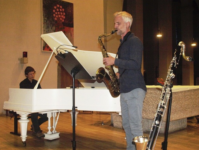 Jazz zum Trumen beherrscht das Duo mi...co Hutter, Saxofon und Bassklarinette.  | Foto: Karin Stckl-Steinebrunner