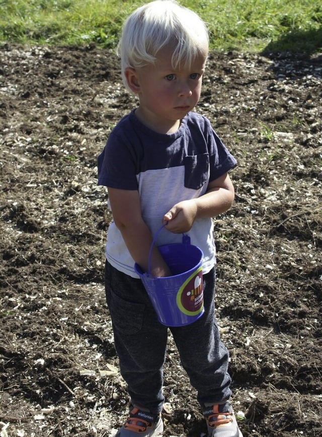 Dieser Todtmooser Bub streut Blumensam...t es im nchsten Frhjahr ppig blht.  | Foto: Andreas Bhm