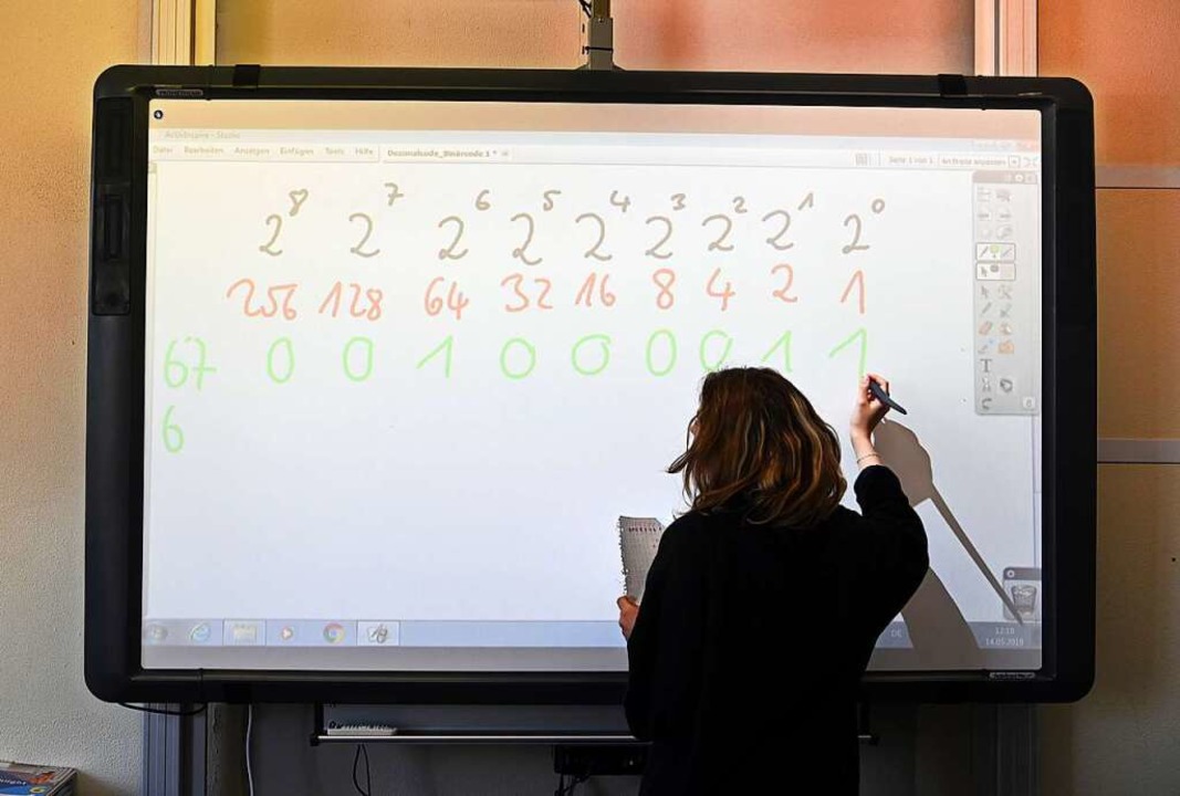 Interaktive Schultafeln ersetzen die klassischen an der Grundschule in Binzen.  | Foto: Uli Deck