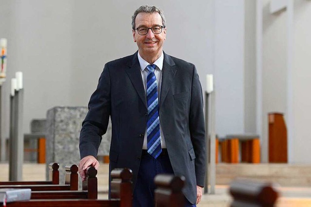 Pfarrer Johannes Herrmann in der Urbanskirche an Herderns Hauptstrae  | Foto: Ingo Schneider