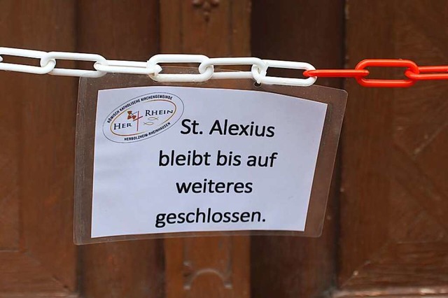 Die Herbolzheimer Pfarrkirche St. Alex...ar aus Sicherheitsgrnden geschlossen.  | Foto: Annika Sindlinger