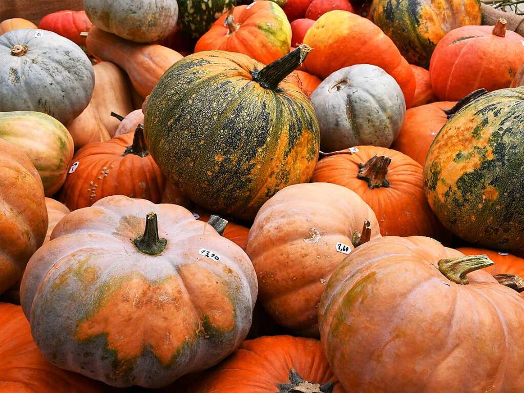 Die Besucherinnen und Besucher des Herbstfests genieen die Angebote in der Lrracher Innenstadt.