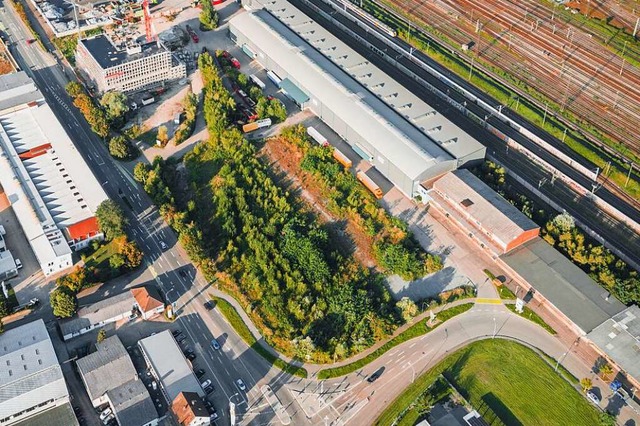 Auf diesem Grundstck an der Okenstra...nte das Landratsamts neugebaut werden.  | Foto: Grossmann Group