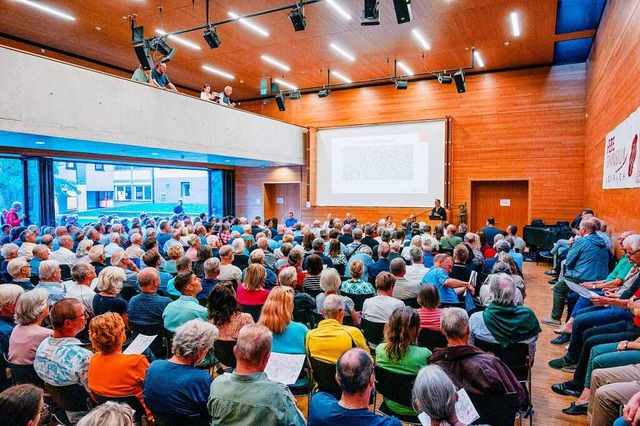 Etwa 300 Personen kamen in die Aula de...Brgermeisterin Monika Neuhfer-Avdic.  | Foto: Ansgar Taschinski