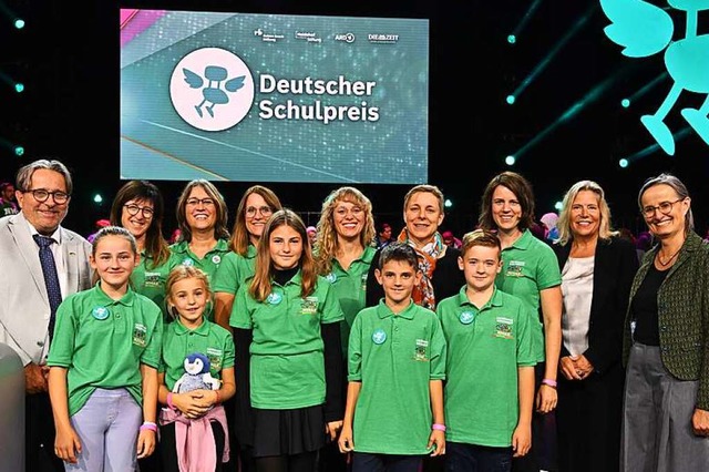 Die Merdinger Delegation mit Lehrkrft...e zum  Deutschen Schulpreis in Berlin.  | Foto: Max Lautenschlger.