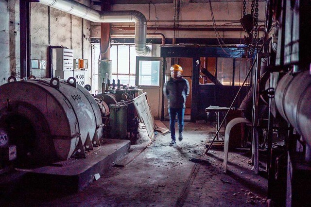 Fhrung durch das Areal der Lauffenmhle in Lrrach: das Kesselhaus.  | Foto: Ansgar Taschinski