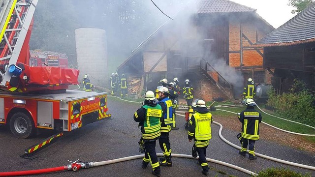 Die Feuerwehr Seelbach bei der Herbstbung am Walzenhof  | Foto: Beate Zehnle-Lehmann