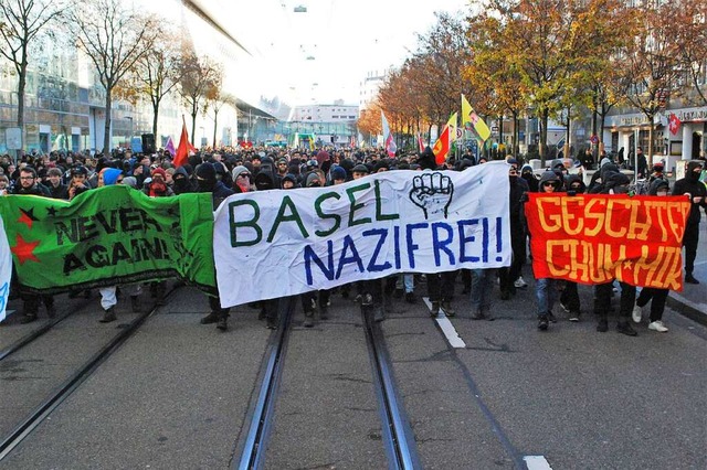 &#8222;Basel Nazifrei&#8220; &#8211; h...&#8211; ruft fr Samstag zur Demo auf.  | Foto: Thomas Loisl Mink