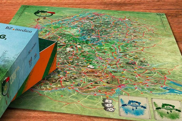 Das Spielbrett ist eine detailliert gezeichnete Schwarzwald-Landkarte.  | Foto: BZ.medien