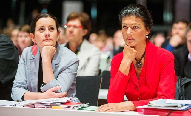 Damals saen sie noch nebeneinander: d... beim Linken-Parteitag 2014 in Berlin.  | Foto: Hannibal Hanschke