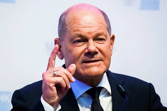 &#8222;Wir mssen endlich im groen St...ler Olaf Scholz gegenber dem Spiegel.  | Foto: Christoph Soeder (dpa)