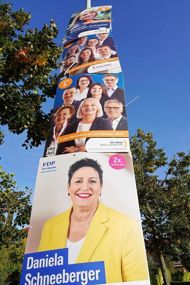 Wahlplakat fr die Wahl des Nationalrats in Basel  | Foto: IMAGO/Manuel Geisser