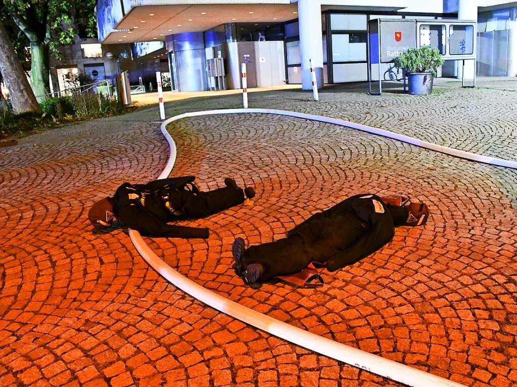 Abschlussbung der Feuerwehr Lrrach im Rathaus