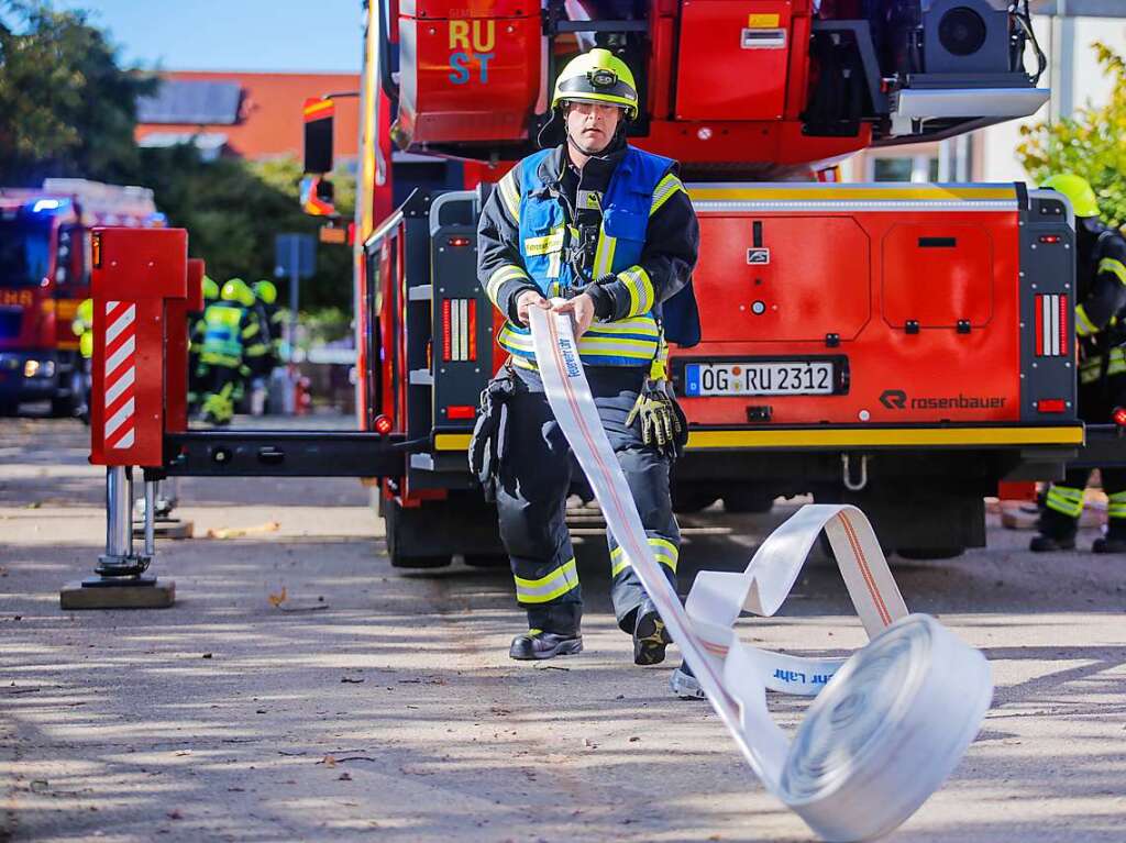 Groe Raumschaftsbung der Feuerwehr Rust mit den Feuerwehren Kappel-Grafenhausen, Ringsheim, Ettenheim und Mahlberg