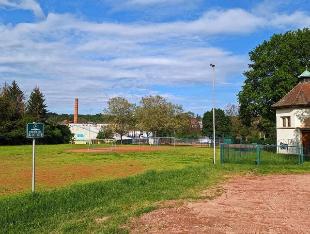 Auf dem Bolzplatz sdlich des Frankenm... soll die Pumptrack-Strecke entstehen.  | Foto: Julia Becker