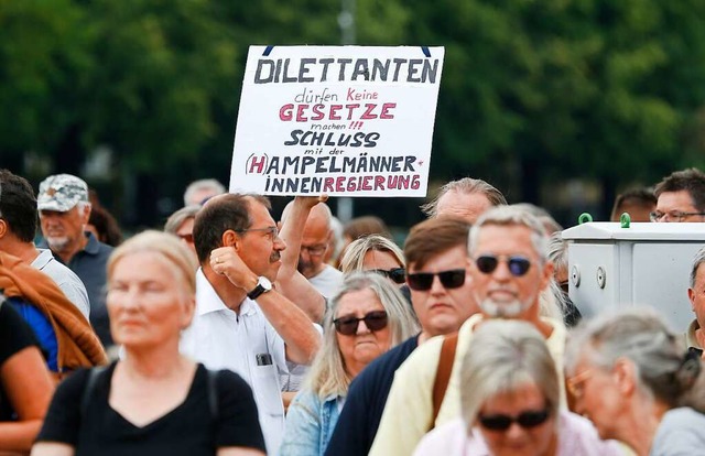 Demonstration gegen das Heizungsgesetz im vergangenen Juli  | Foto: Uwe Lein