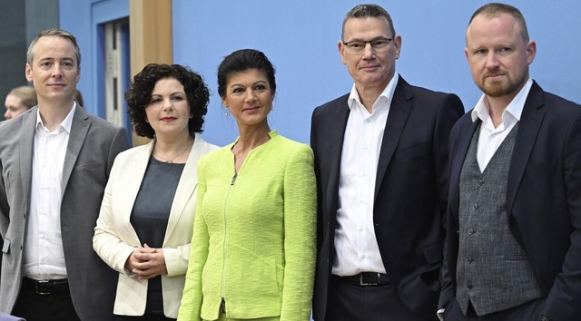 Die Vorstandsmitglieder des Vereins &#8222;Bndnis Sahra Wagenknecht&#8220;  | Foto: Soeren Stache (dpa)