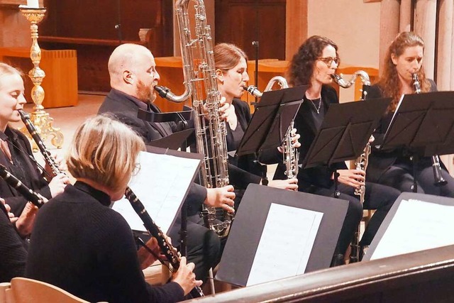 Die Holzblser der Stadtmusik Endingen...en am Sonntag in der Peterskirche auf.  | Foto: Ilona Hge