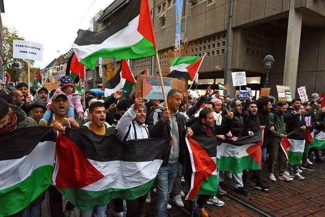 Pro-Pal�stina-Demonstration in Freiburg verl�uft friedlich