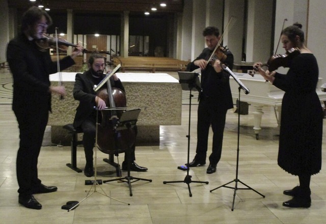Das Ensemble Le Quatuor Odyssee in der Kirche uff &#8217;m Wald  | Foto: Renate Griesser