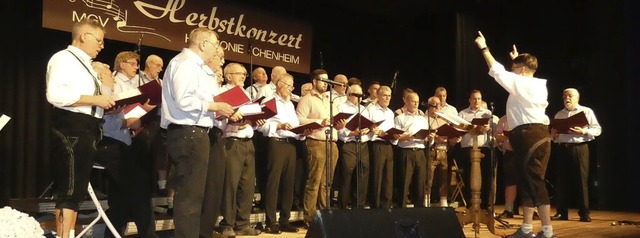 Der Mnnergesangverein Ichenheim bei seinem Jahreskonzert in der Langenrothalle  | Foto: Hans  Spengler