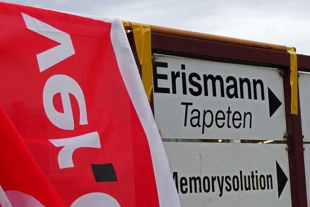 Streikende erhhen Druck bei der Tapetenfabrik Erismann in Breisach