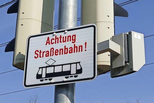Trassenplan zur Tram8+ hngt an mehreren Orten in Weil am Rhein aus