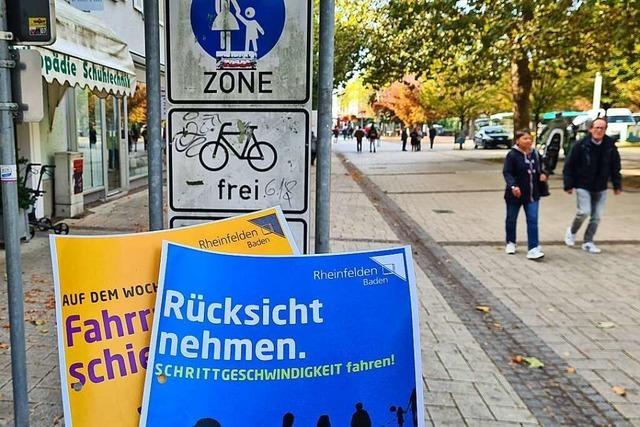 Fugnger sehen das Radfahren in der Rheinfelder Fugngerzone kritisch