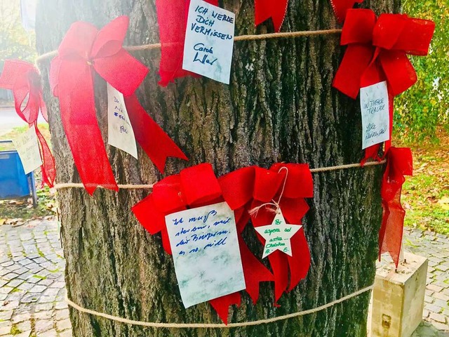 Briefe zum symbolischen Abschied von der alten Linde  | Foto: Jutta Schtz