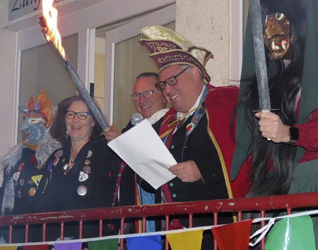 Der flinger Narrenchef Michael Sutter...ischen Proklamationsabend organisiert.  | Foto: Gerd Leutenecker