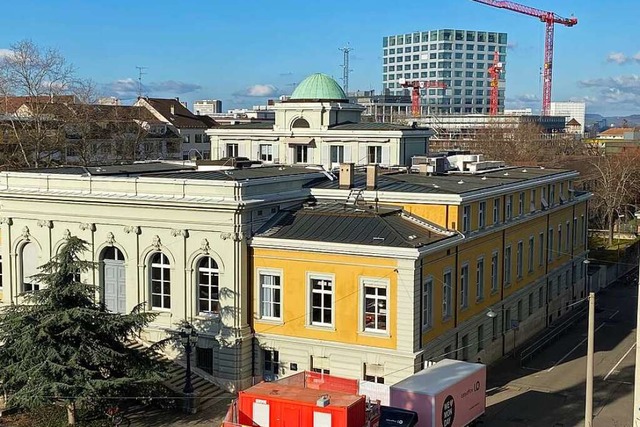 Blick von der Unibibliothek Basel aus:...Grnflche zu erahnen, um die es geht.  | Foto: Kanton Basel-Stadt: http://www.bs.ch/bilddatenbank