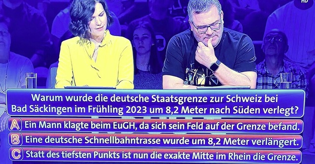 Eine fr Bad Sckinger leicht zu lsen... Rateteam im Fernsehen tippte daneben.  | Foto: Richard Kaiser