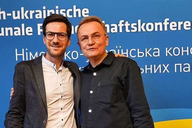 Martin Horn und sein Lviver Amtskollege Andriy Sadovyj  | Foto: Stadt Freiburg