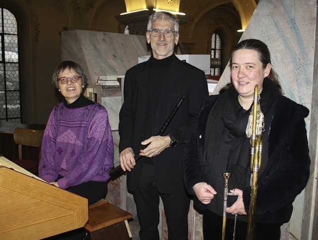 Musik des Frhbarock prsentierten in ...oonk an der Barockposaune (von links).  | Foto: Andreas Bhm
