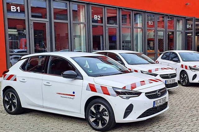 Die Feuerwehr hat neue E-Autos bekommen.  | Foto: Stadt Freiburg, Amt fr Brand und Katastrophenschutz, Abteilung Technik