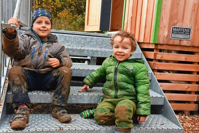 Milan (links) und Leon fhlen sich wohl in ihrem neuen Kindergarten.  | Foto: Andrea Steinhart