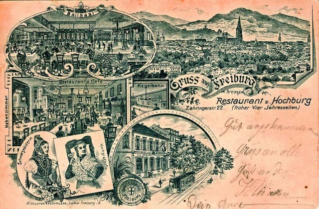 Eine Ansicht des Restaurants &#8222;Zu...g&#8220; auf einer Postkarte von 1901.  | Foto: Archiv Manfred Gallo