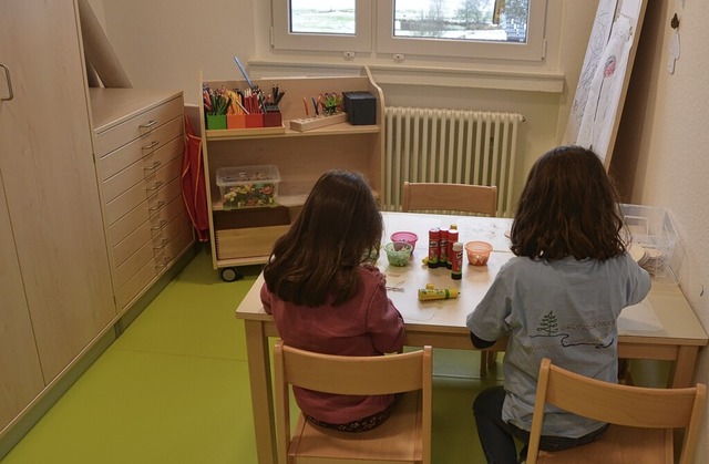 Blick in den Kreativraum des neuen Kindergartens.  | Foto: Sonja Niederer