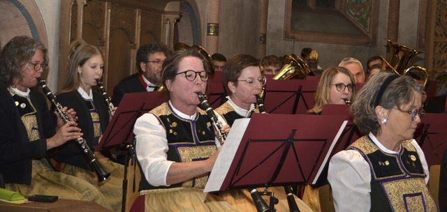 Die Trachtenkapelle Niederrimsingen bestritt den Hauptteil des Konzertabends.  | Foto: Hans-Jochen Voigt