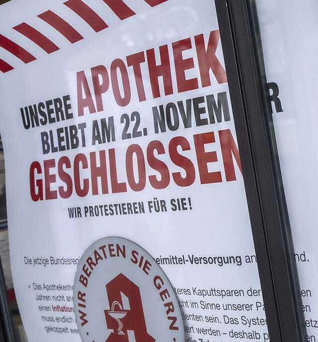 Mittwoch protestieren Apotheker.  | Foto: Peter Kneffel (dpa)