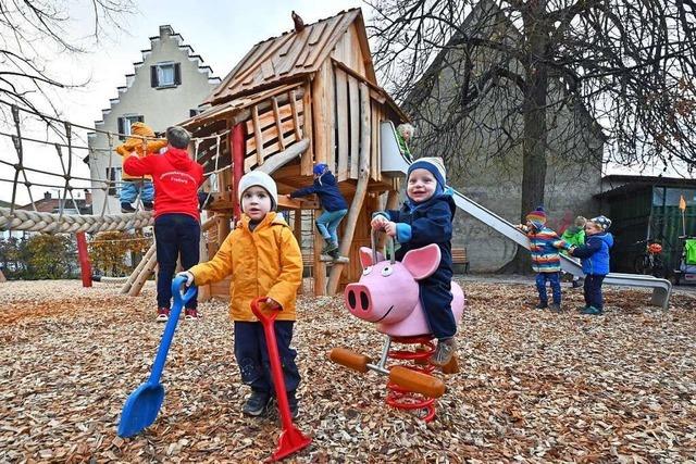 Im Schweinsgalopp ber den neuen Spielplatz in Freiburg-St. Georgen